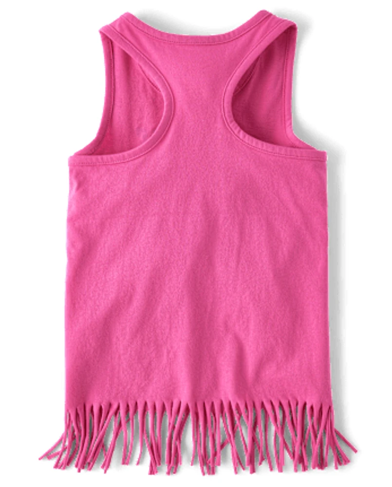 Girls Summer Vibes Fringe Tank Top 4-Pack