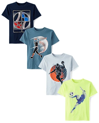 Boys Sports Graphic Tee 4-Pack