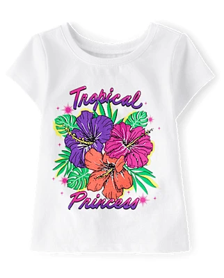 Baby And Toddler Girls Tropical Princess Graphic Tee