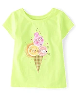 Baby And Toddler Girls Ice Cream Cone Graphic Tee