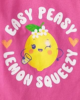 T-shirt graphique citron pour bébé et petite fille