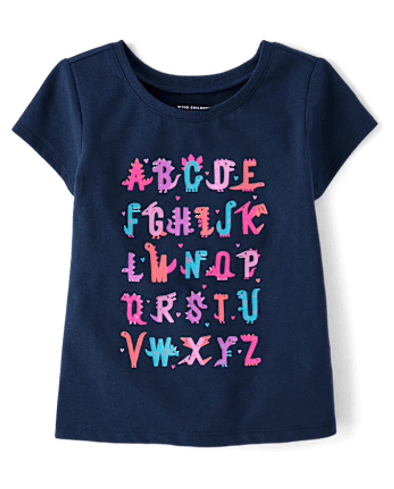 Baby And Toddler Girls Alphabet Graphic Tee