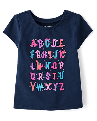 Baby And Toddler Girls Alphabet Graphic Tee