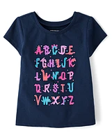 Baby And Toddler Girls Alphabet Graphic Tee