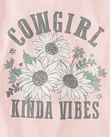 T-shirt graphique à l'esprit cowgirl pour filles