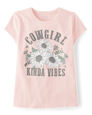 T-shirt graphique à l'esprit cowgirl pour filles