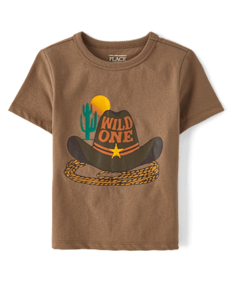 Baby And Toddler Boys Cowboy Hat Graphic Tee
