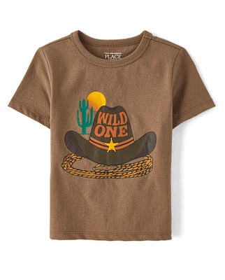 Baby And Toddler Boys Cowboy Hat Graphic Tee