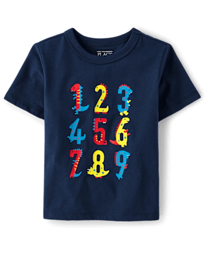 Baby And Toddler Boys Number Dino Graphic Tee