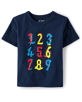 Baby And Toddler Boys Number Dino Graphic Tee