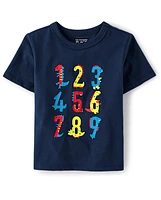 Baby And Toddler Boys Number Dino Graphic Tee