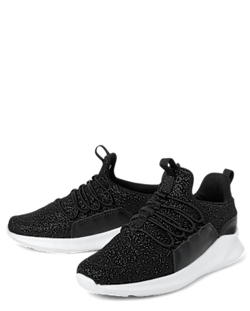 Girls Glitter Running Sneakers