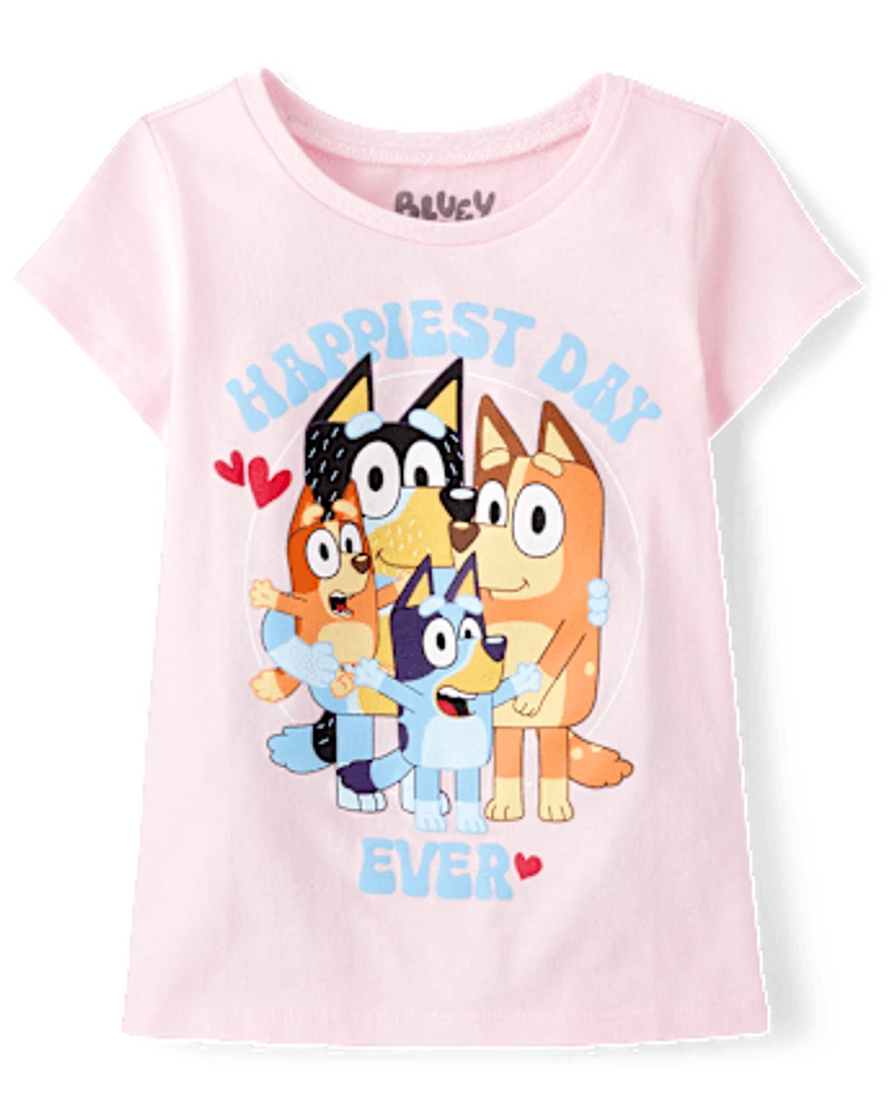 T-shirt graphique bleu pour bébé et petite fille