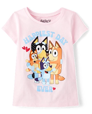 T-shirt graphique bleu pour bébé et petite fille
