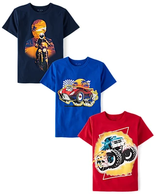Boys Vehicle Graphic Tee 3-Pack