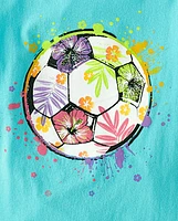 Girls Soccer Ball Graphic Tee