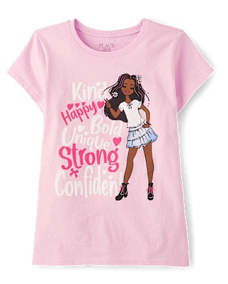 Girls Positive Words Graphic Tee