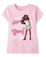T-shirt graphique avec mots positifs pour filles
