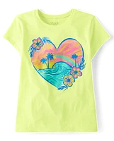 Girls Tropical Heart Graphic Tee