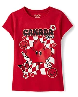 Girls Canada Day Maple Leaf Graphic Tee