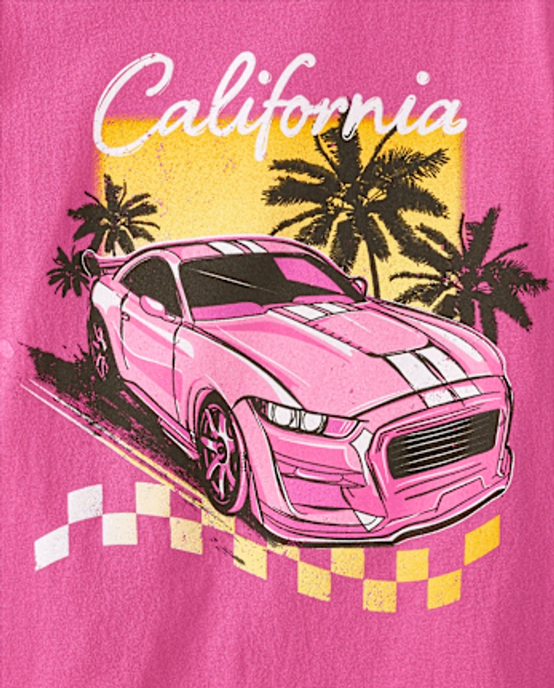 Girls Car Graphic Tee
