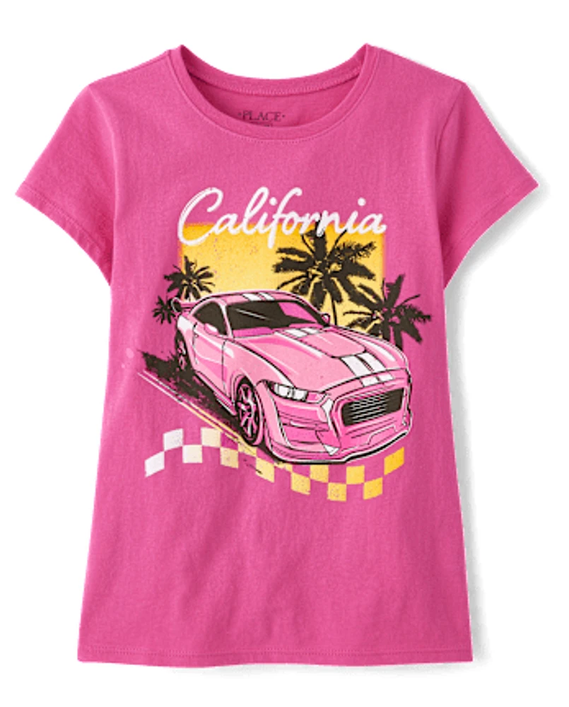 Girls Car Graphic Tee