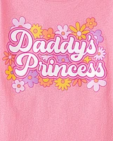 Baby And Toddler Girls Daddy's Princess Graphic Tee