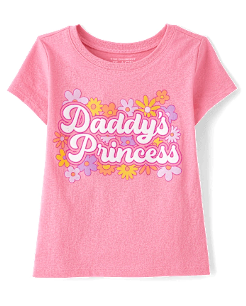 Baby And Toddler Girls Daddy's Princess Graphic Tee