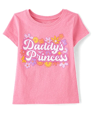 Baby And Toddler Girls Daddy's Princess Graphic Tee