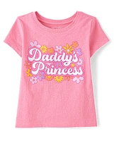 Baby And Toddler Girls Daddy's Princess Graphic Tee