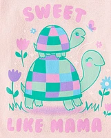 Baby And Toddler Girls Turtle Graphic Tee