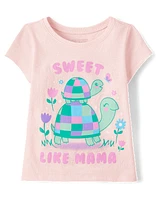 Baby And Toddler Girls Turtle Graphic Tee