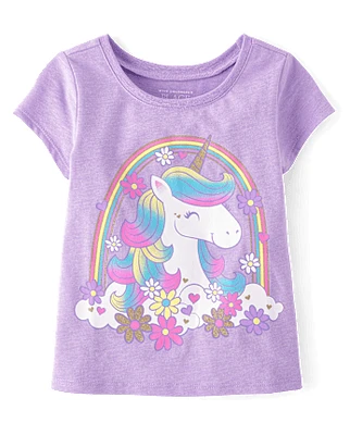 Baby And Toddler Girls Unicorn Graphic Tee