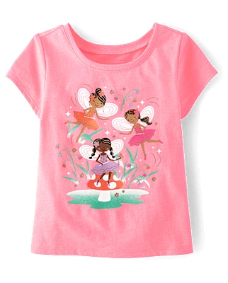 Baby And Toddler Girls Fairy Graphic Tee