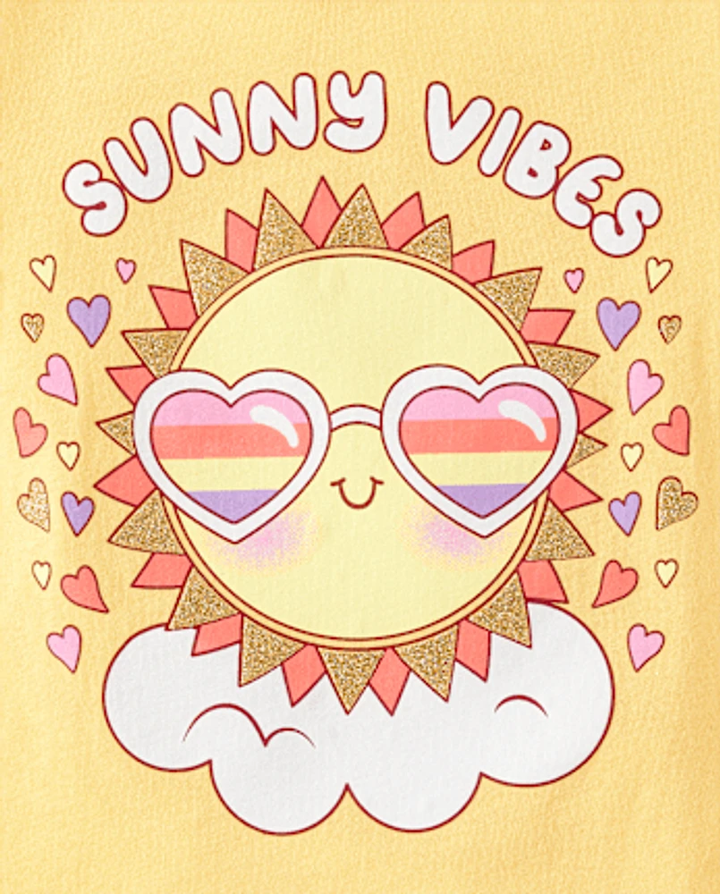 Baby And Toddler Girls Sun Graphic Tee