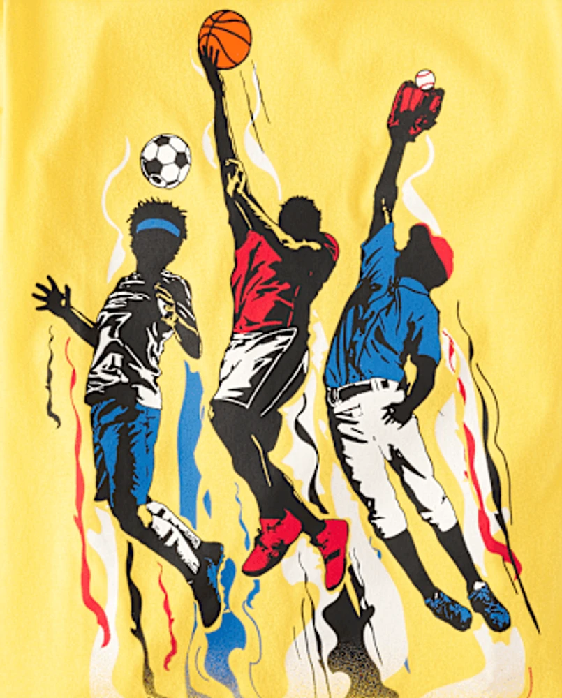 Boys Sports Player Graphic Tee