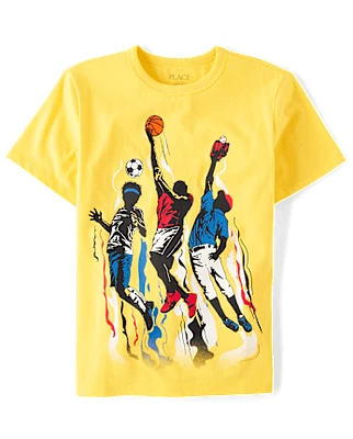 Boys Sports Player Graphic Tee
