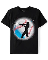 Boys Baseball Space Graphic Tee