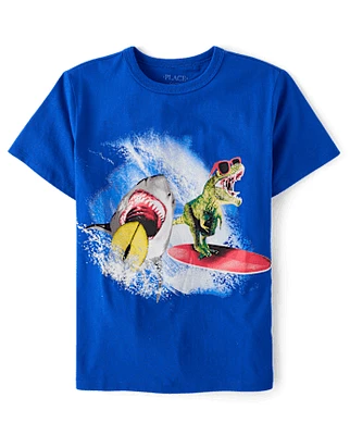 Boys Dino Shark Graphic Tee