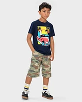 Jorts utilitaires baggy camouflage pour enfants