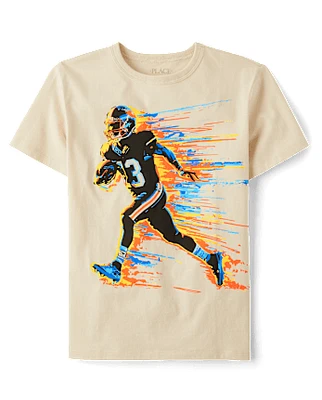 Boys Football Player Graphic Tee