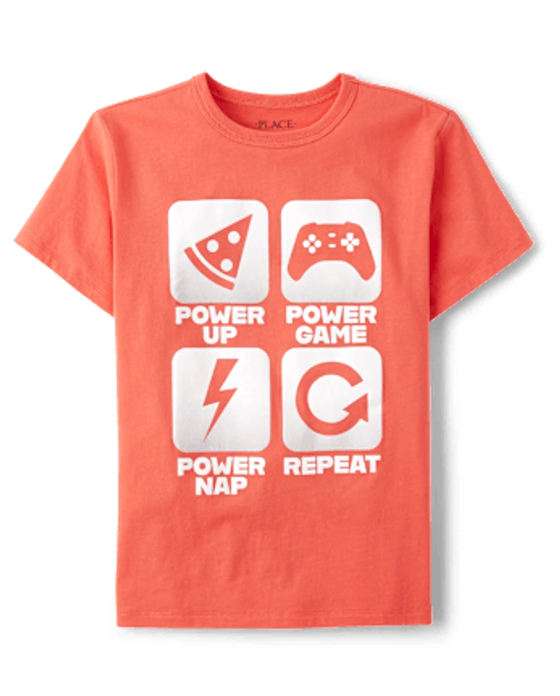 T-shirt graphique avec icône de jeu vidéo pour garçon