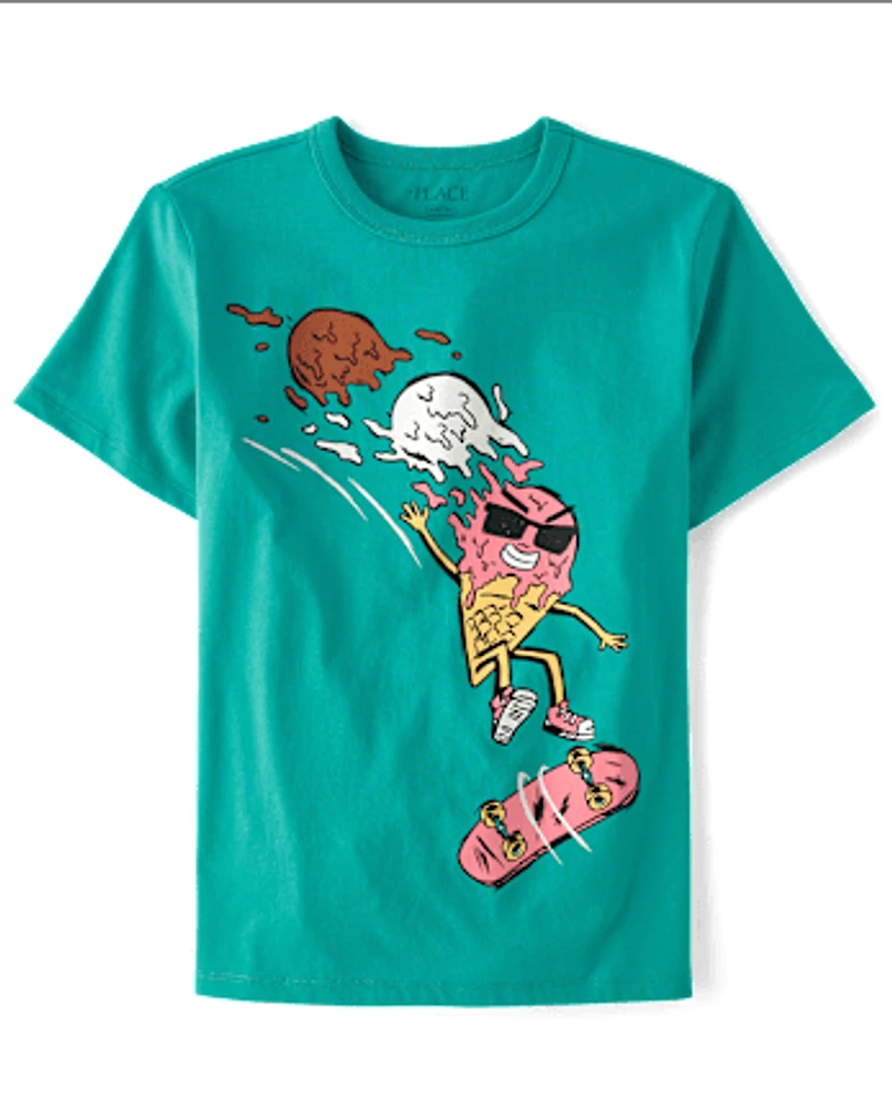T-shirt graphique de skateboard Ice Cream pour garçon