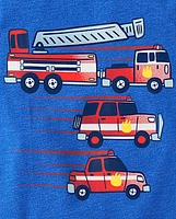 Baby And Toddler Boys Fire Vehicles Graphic Tee