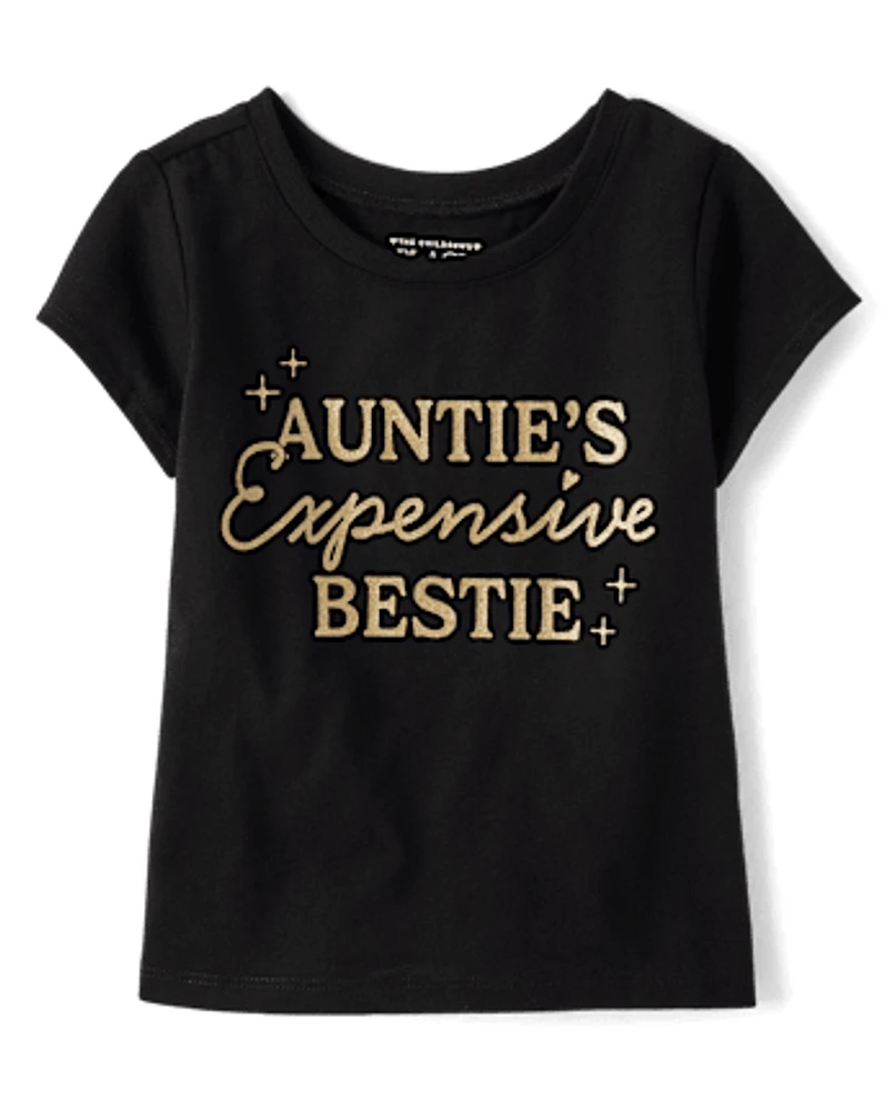 Baby And Toddler Girls Auntie's Expensive Bestie Graphic Tee