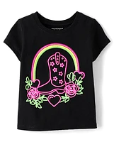 Baby And Toddler Girls Cowgirl Boot Graphic Tee