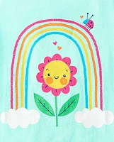 Baby And Toddler Girls Flower Graphic Tee