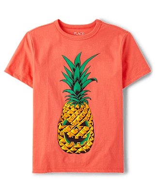 Boys Summerween Skull Pineapple Graphic Tee