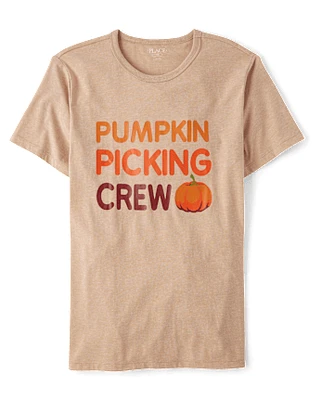 Adult Matching Family Pumpkin Picking Crew Graphic Tee