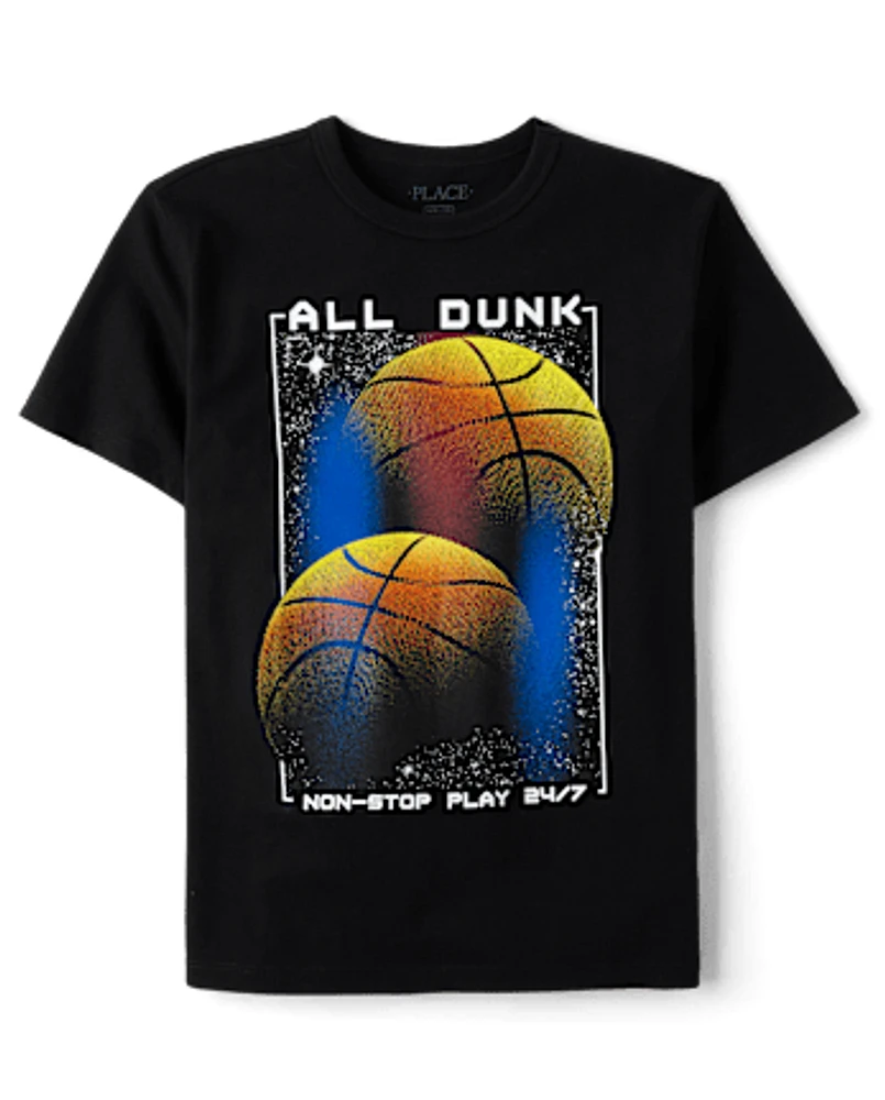 Boys Double Basketball Graphic Tee